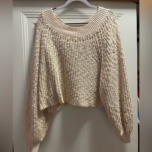 Cable knit free people sweater in cream